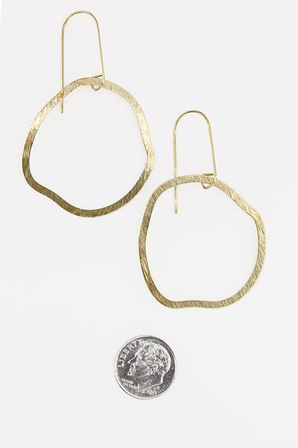 Brushed Amoeba Earrings