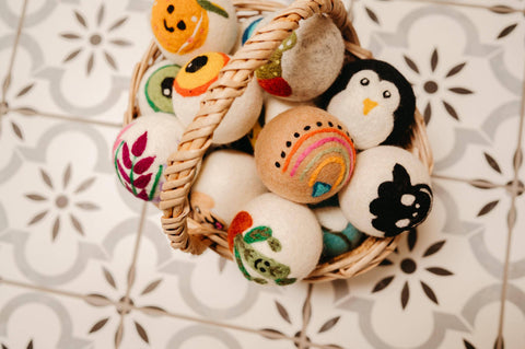 Organic Wool Dryer Balls--Blueberry Buddy