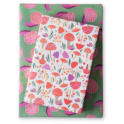 Mushrooms / Snails •  Double-sided wrapping paper