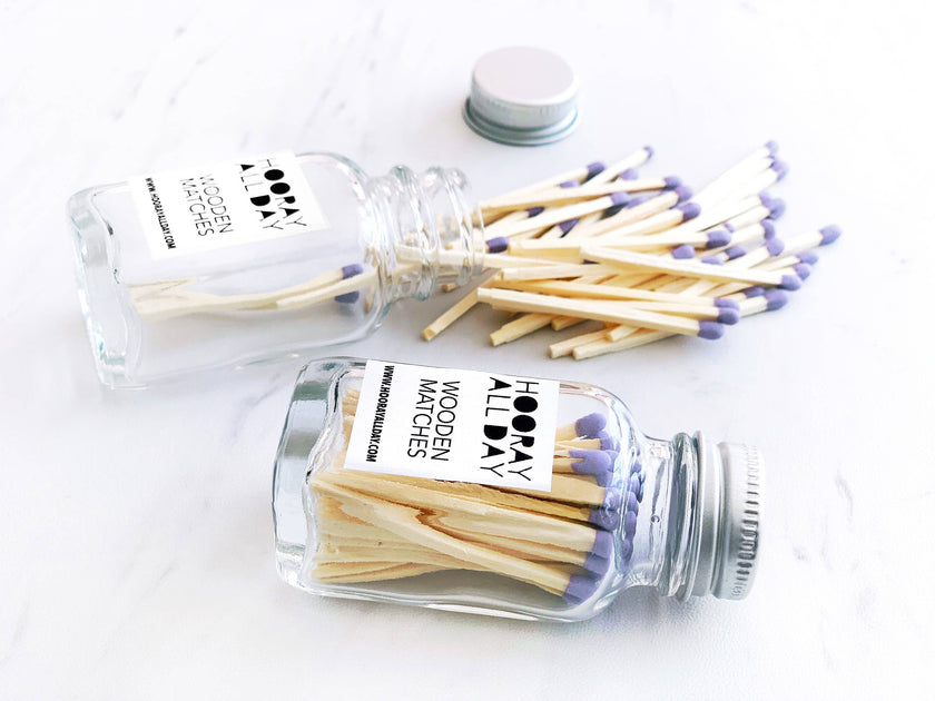 Colorful Wooden Matches In Little Glass Bottle 