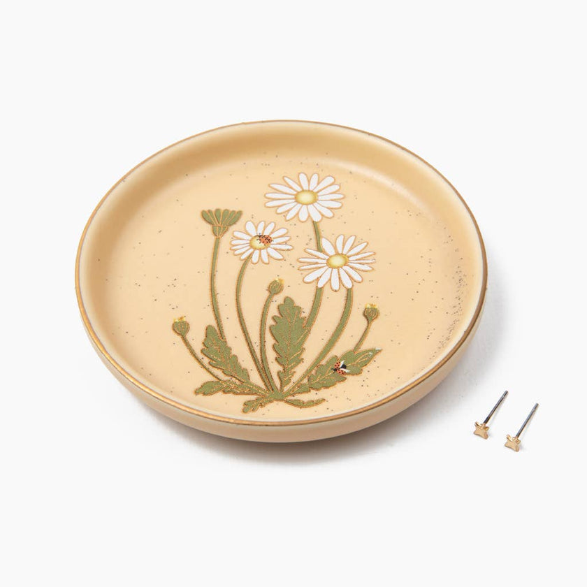 Daisy Jewelry Dish & Stud Earring Set