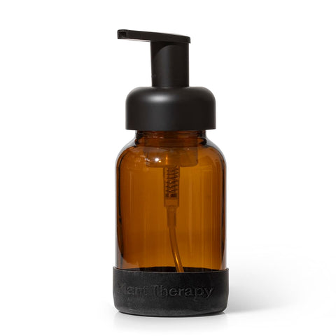 Glass Foaming Bottle with Black Silicone Sleeve, 8 oz