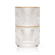 Meridian Crystal Gold Rimmed Lowball Tumblers Set of 2