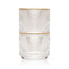Meridian Crystal Gold Rimmed Lowball Tumblers Set of 2