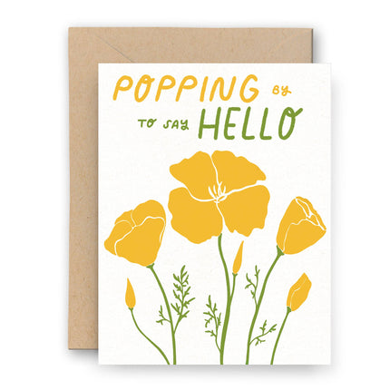 Popping By Poppies Letterpress Card | California Series