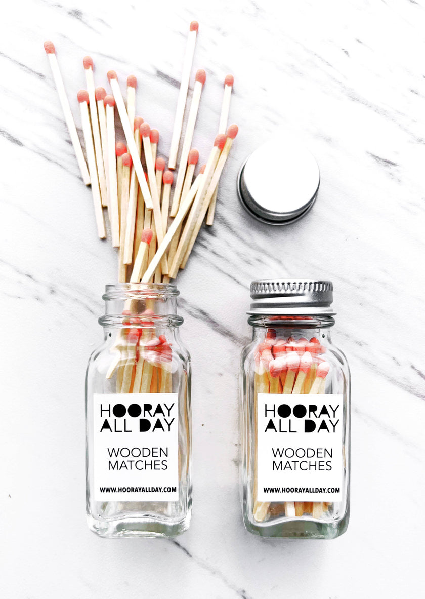 Colorful Wooden Matches In Little Glass Bottle 