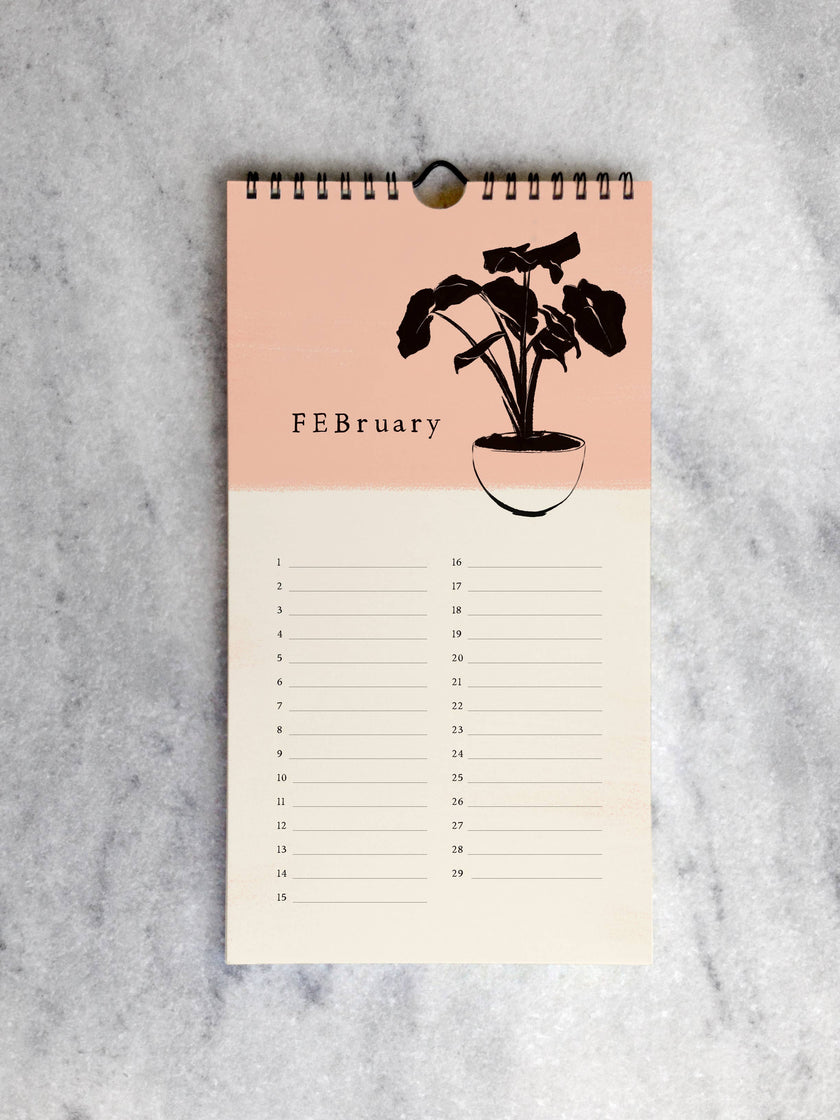 House Plants Celebration Calendar