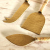 Rattan-Wrapped Gold Cheese Knife Set