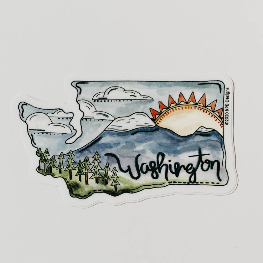 Washington Mountain Vinyl Sticker