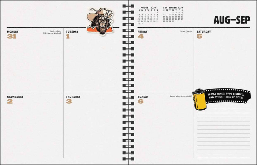 Paranormal Parks 12-Month 2026 Monthly/Weekly Planner Calendar by Sam  Larson