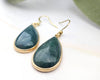 Moss Agate Teardrop Earrings