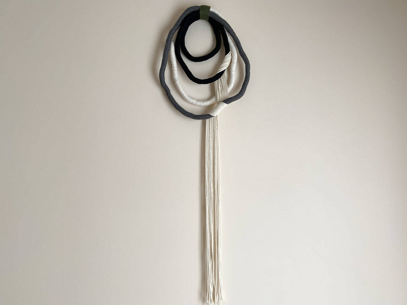 Large Monochrome Wrapped Wall Hanging