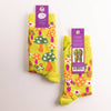 Mushroom Butterfly Socks - Women's 1970s Retro Crew Socks