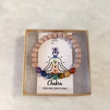 Chakra Gemstone Bracelet with Rosewood Diffuser Beads