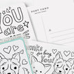 Color-In Postcard Kit - Kids Thank You