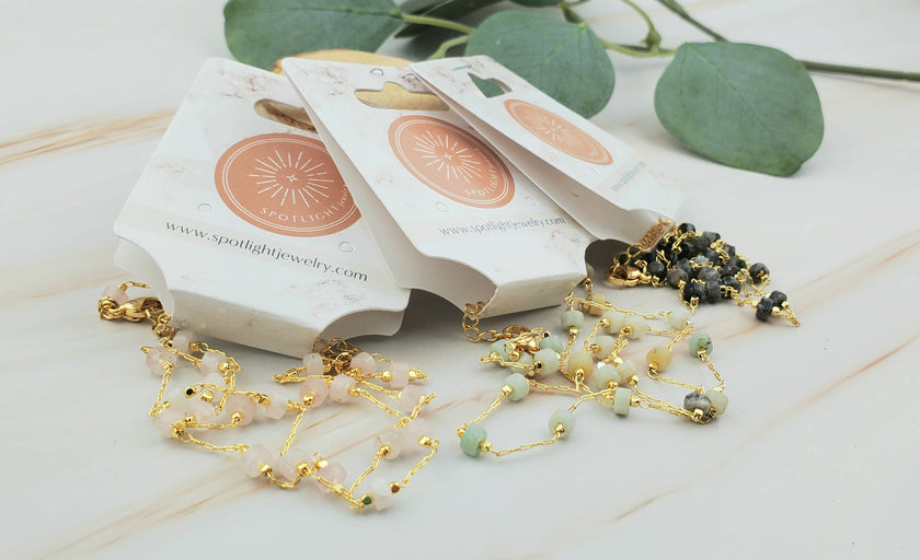 18K Dainty Gold Gemstone Choker