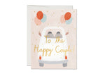 Away They Go wedding greeting card