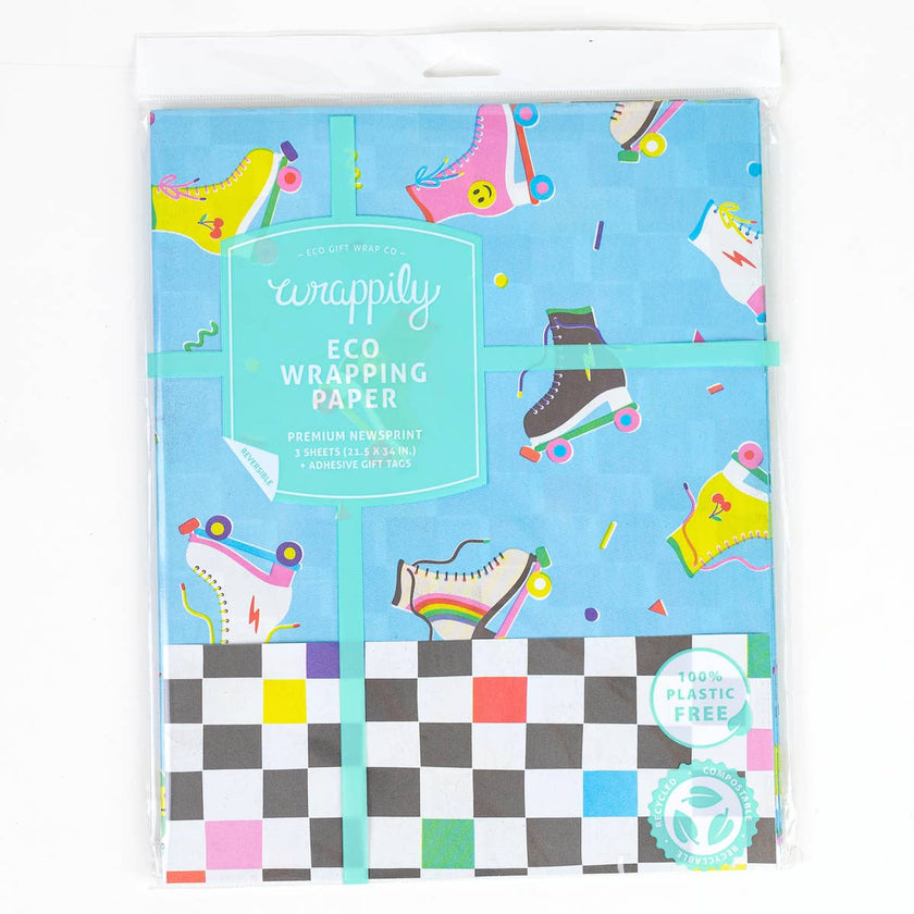 Roller Skates / 80s •  Double Sided Wrapping Paper