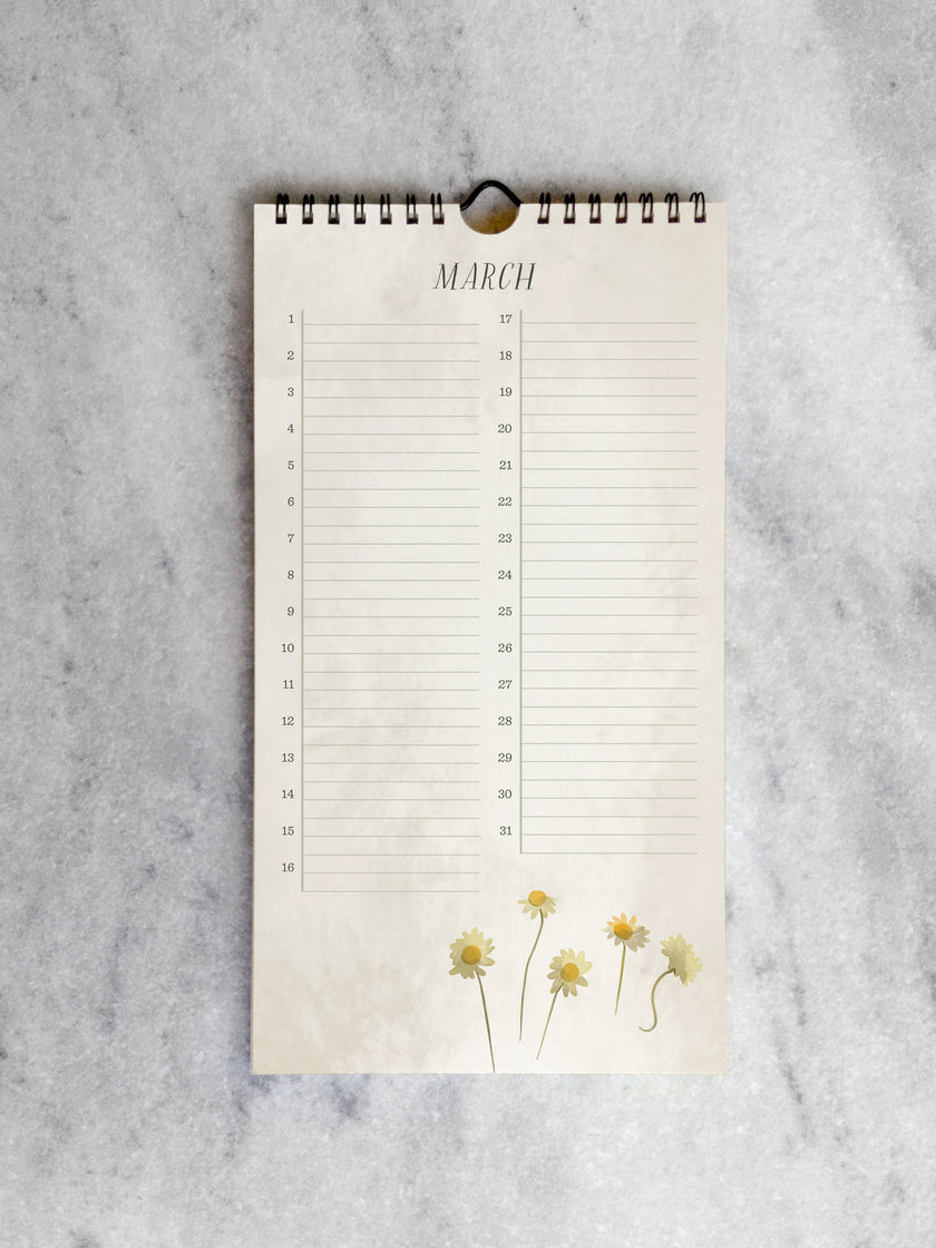 Field Flowers Celebration Calendar