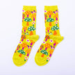 Mushroom Butterfly Socks - Women's 1970s Retro Crew Socks