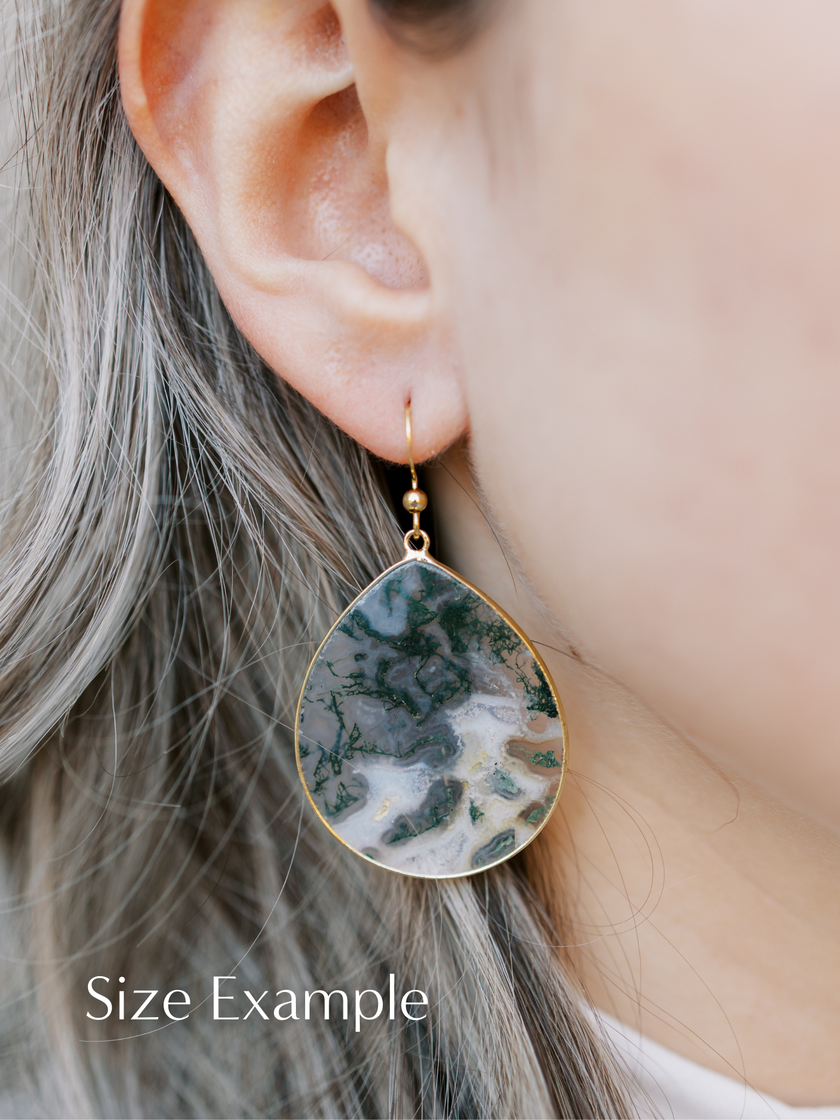 Thin Amazonite Teardrop Dangle Earrings