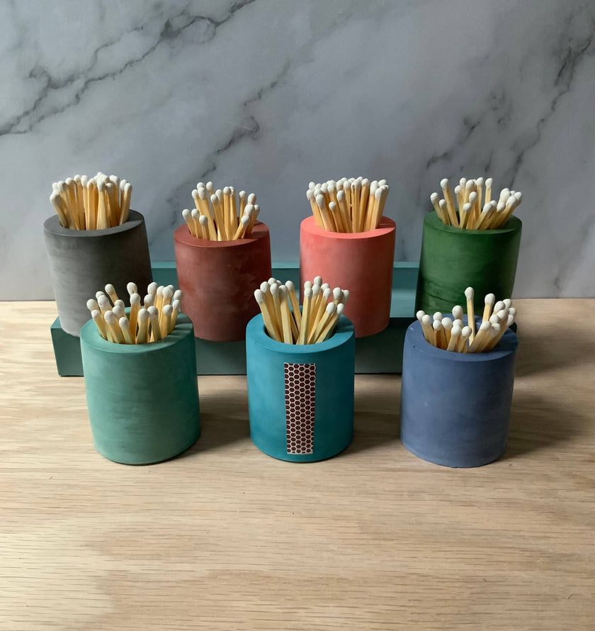 Concrete match stick holder