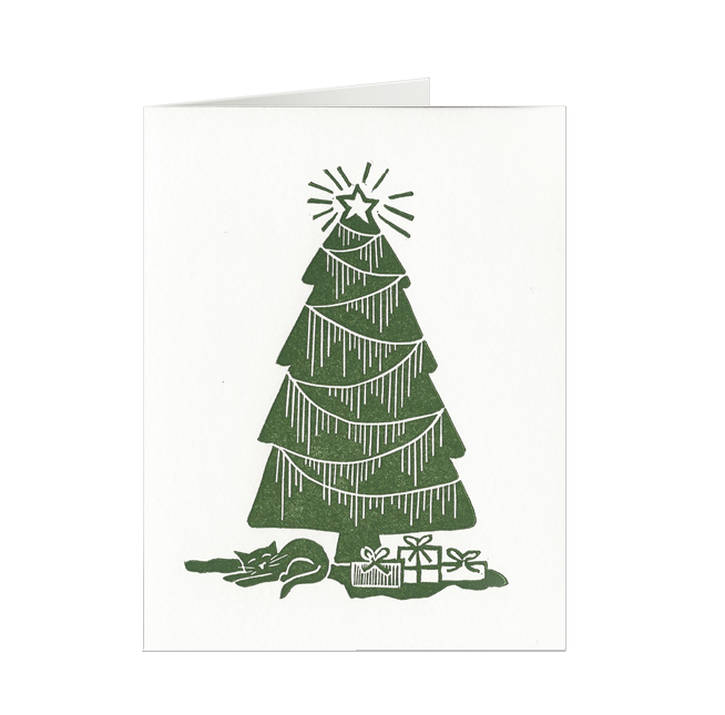 Christmas Kitten Tree Holiday Card