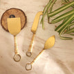 Rattan-Wrapped Gold Cheese Knife Set