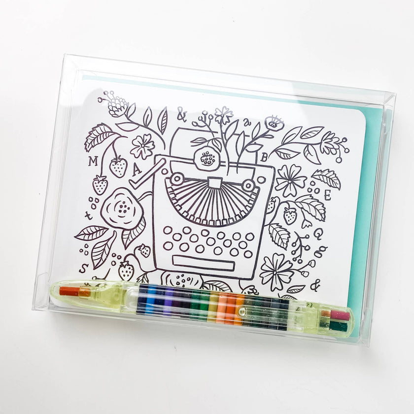 Color-In Postcard Kit - Floral
