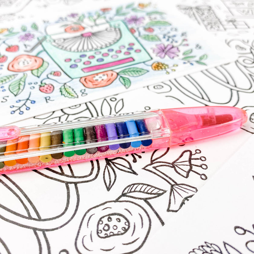 Color-In Postcard Kit - Floral