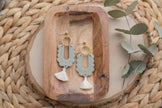 Clay Earrings - Sage with Tassel