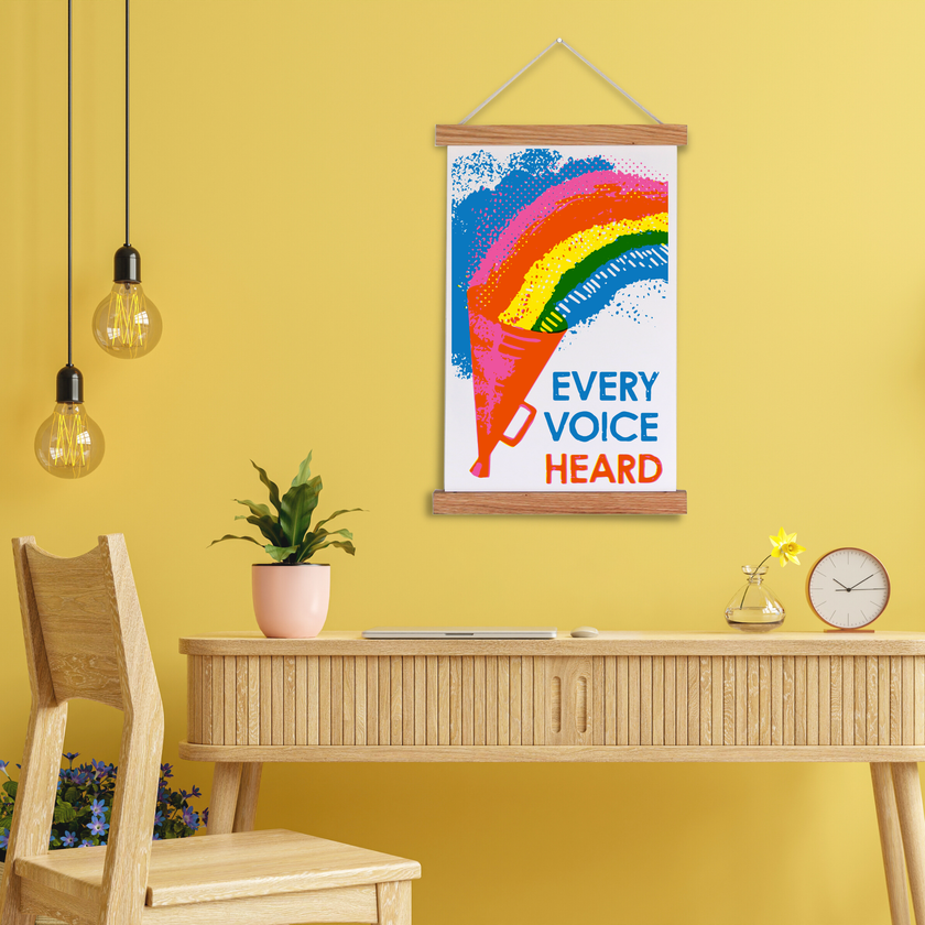 Every Voice Heard Risograph Social Change Poster