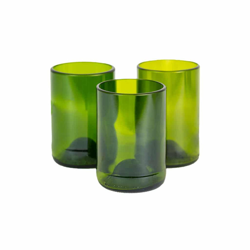 Upcycled Bottle Glass Set - Green