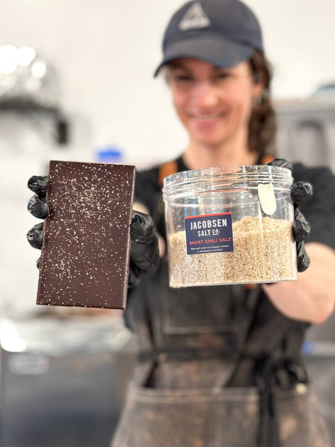 70% Colombia with Ghost Chili Salt Chocolate Bar