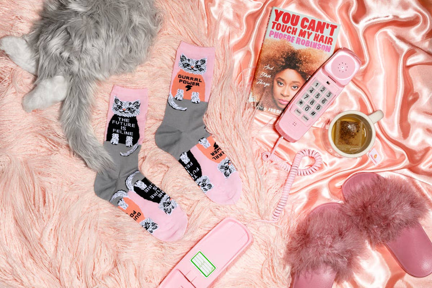 Future Is Feline Crew Socks - Women's Crew Socks