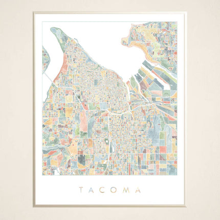 Tacoma Watercolor Map Print
