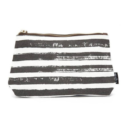 Pouch, Stripes Charcoal, Large